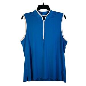 Smith And Quinn Women's XL Sleeveless 1/4 Zip Shirt Blue Golf Tennis